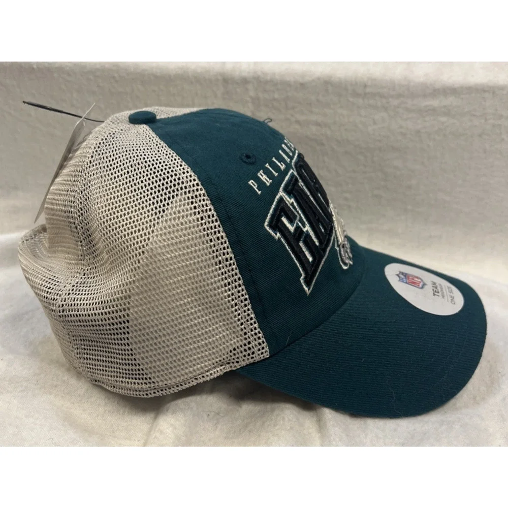 NWT Philadelphia Eagles Hat Team Apparel NFL Football Adjustable Trucker Mesh‎